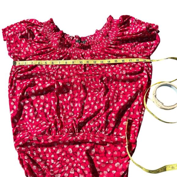 Express women’s size M casual top, elastic neckline pink with dots - Picture 7 of 8